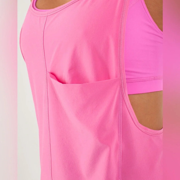 Lululemon Run: For Your Money Tank Pow Pink Light size 8 EUC with built in bra - Picture 5 of 7